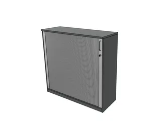 jaloeziedeurkast,HxBxD 1155x1200x445mm,2xhouten vloer,MS-donkergrijs - 1