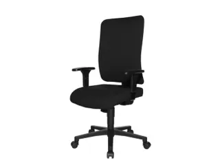 Bureaustoel,Synchroonmech.,M. Armleuningen,Zitting Stof Zwart - 1