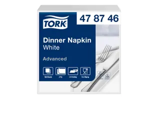 Servetten Tork 478746 Dinner 2-laags 39x39cm wit 1/4 vouw 150st. - 1