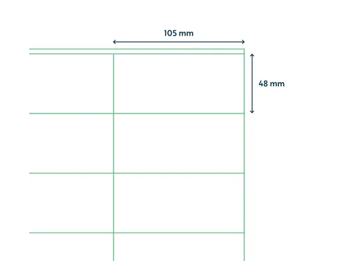 Etiketten Zelfklevend Wit 12 op A4 105x48mm 1000 Vel