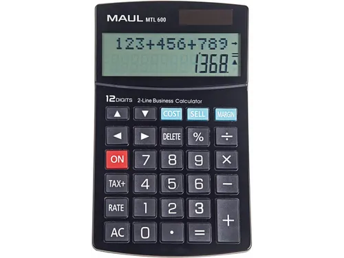 bureaurekenmachine MTL 600, 2-regelig, zwart