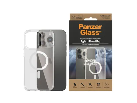 PanzerGlass HardCase Transparent w. White MagSafe iPhone 14 Pro, Ho