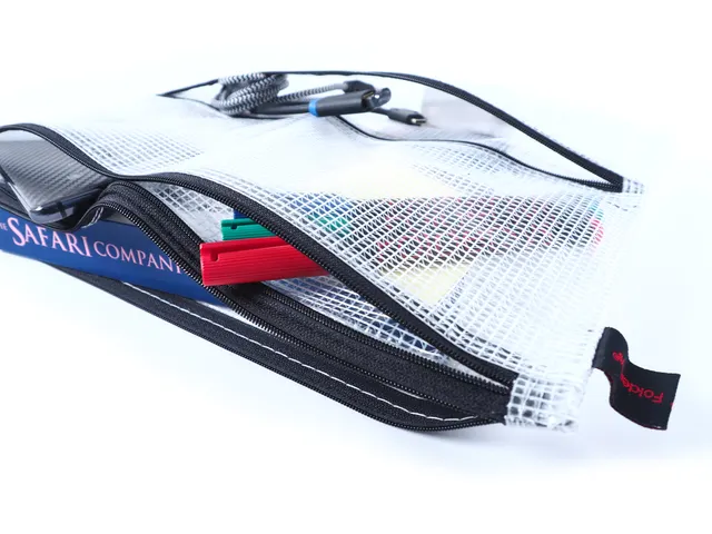Trousse Foldersys A4 PVC transparent fermeture éclair noire 4 comp