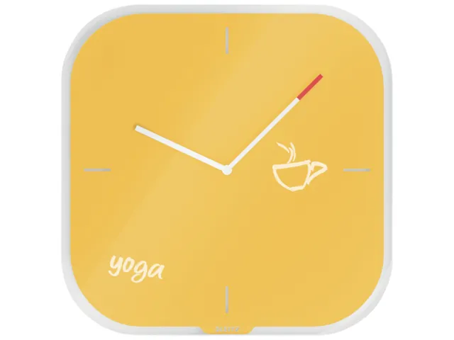 Wandklok Leitz Cosy geel glas