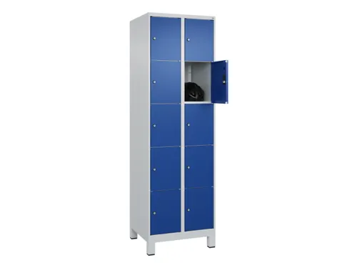 lockerkast,HxBxD 1950x600x500mm,2x5vakken,vak B 300mm,cil.-slot,voeten