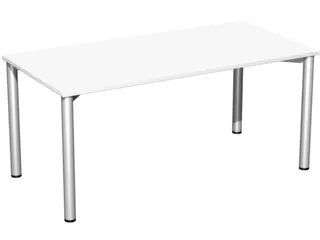 vergadertafel,HxBxD 720x1600x800mm,rechthoekig,4voeten RAL9006 - 1