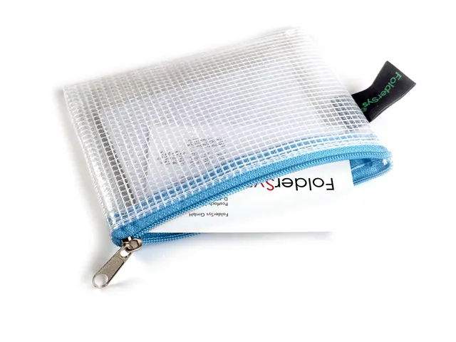 etui A7 PVC-vrij transparant blauw met ritssluiting