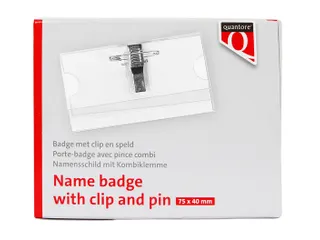 Badge Quantore met clip en speld 40x75mm - 2