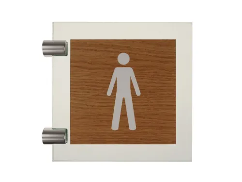 Premium Pictogram Glasslook Houtlook Heren 150x150mm