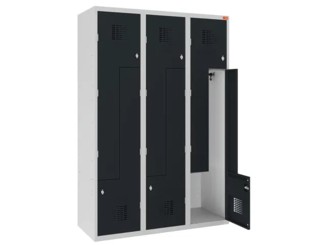 armoire vestiaire Z HxlxP 1800x1200x500mm porte-cadenas corps RAL7035