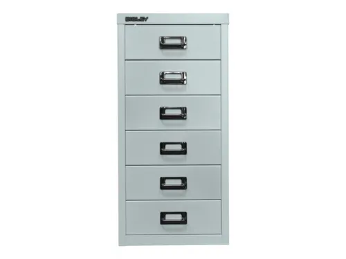 kantoor-ladekast HxBxD 590x278x380mm 6 laden romp lichtgrijs staal