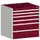 ladekast HxBxD 800x800x750mm 6laden romp RAL7035 front RAL3004