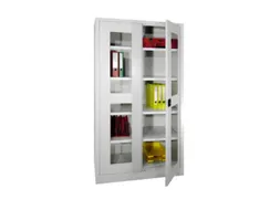 Vitrinekast Hxbxd 1950x1000x500mm Draaideuren Ral7035 Front Ral7035