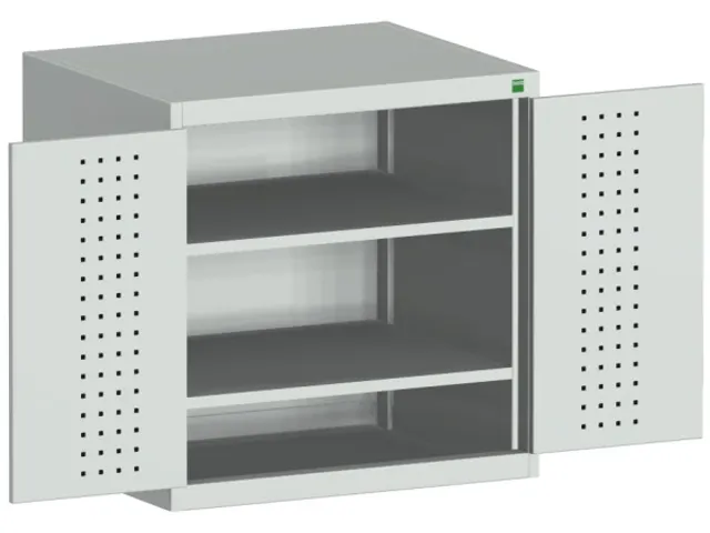 kast met geperforeerde platen,HxBxD 800x800x650mm,2xStalen bodem