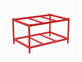 onderstel,v.pallets,HxLxB 657x1216x816mm,v. B 800mm,staal,rood - 1