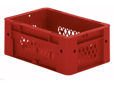 Euronorm Stapelkrat 120x300x200mm 4.1l Wanden Opengewerkt Rood