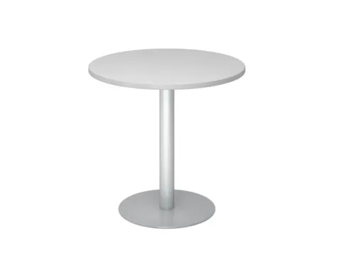 vergadertafel,HxØ 745x800mm,rond,schotelvoet zilverkleurig,ronde buis
