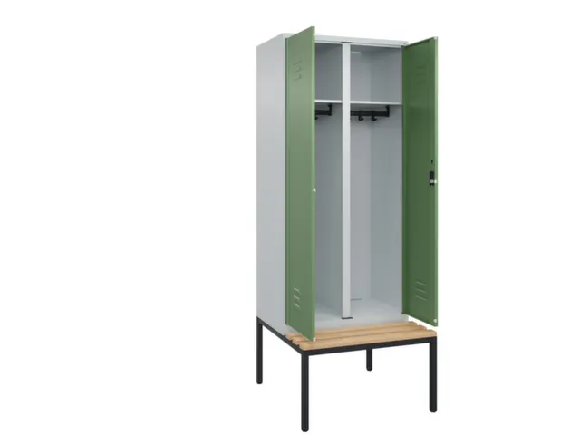 locker voor scheiding van kleding,HxBxD 2120x800x815mm,2vak