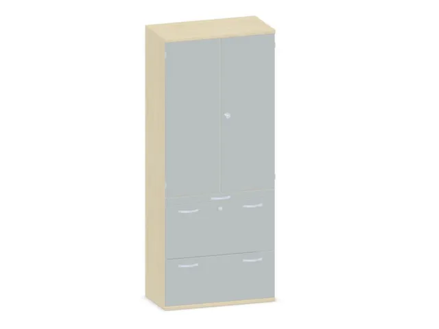 Kantoorkast 1920x800x430mm Decor Romp Esdoorn Decor Front Lichtgrijs