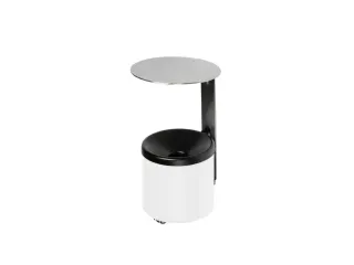 Wandasbak 2.4 liter HxØ 310x155mm Ral9016 Wit Staal Overkapping Rvs - 1