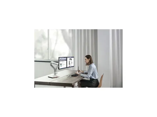 Jamy multifunctionele dubbele monitorarm metaal zilvergrijs