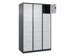 lockerkast,HxBxD 1850x1200x500mm,3x5vakken,vak B 400mm,cil.-slot