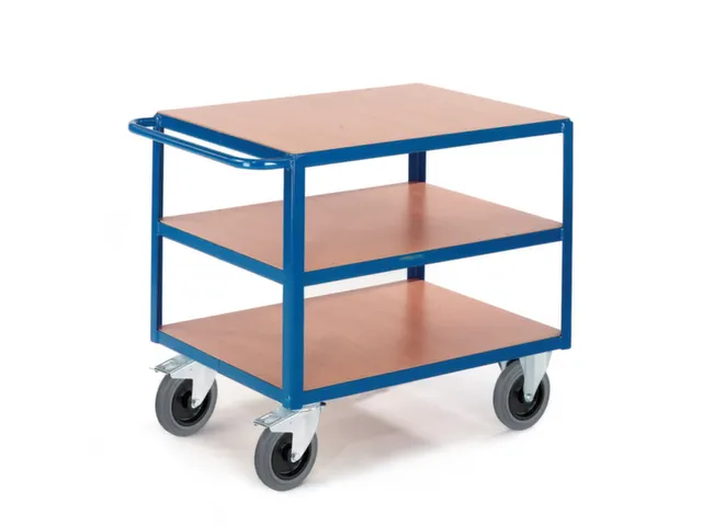 tafelwagen,draagverm. 600kg,3etage(s),laadvl. LxB 1000x700mm,houtetage
