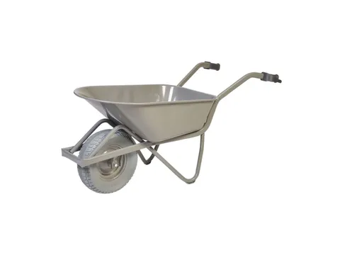 kruiwagen,80l,HxBxD 620x590x1450mm,staal-bak,grijs,staal,PU-banden