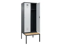 locker met bank,HxBxD 2120x800x815mm,2vak,vak B 400mm,cilinderslot