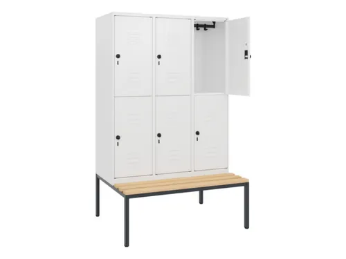Dubbeldekse dekenkist,HxBxD 1950x1200x815mm,3x2vak.,vak B 400mm