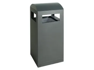 afvalbak,v. buiten,40l,HxBxD 815x350x350mm,legbord,romp staal RAL7016 - 2