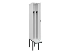 locker met bank,voor scheiding van kleding,HxBxD 2120x300x815mm,1vak