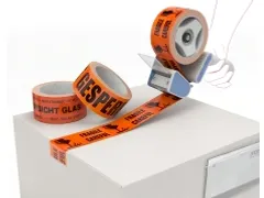 Waarschuwingstape Oranje 48mmx66mtr PP Acryl Bedrukt