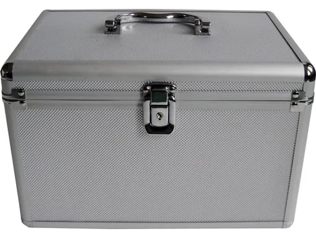 MediaRange opbergkoffer 200disc aluminiumlook genummerde hangvakken