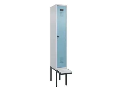 locker met bank,HxBxD 2120x300x815mm,1vak,vak B 300mm,draaigrendel