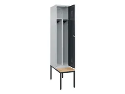 locker met bank,voor scheiding van kleding,HxBxD 2120x400x815mm,1vak