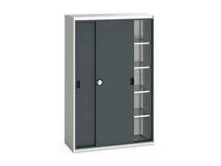 werkplaatskast 2000x1300x550mm 4xStalen bodem RAL7035 front RAL7016 - 1