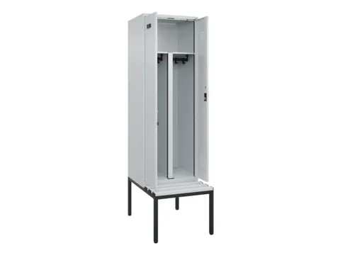 PBM-locker met bank,HxBxD 2120x600x815mm,2vak,vak B 300mm