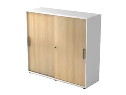 kantoor-schuifdeurkast HxBxD 1100x1200x400mm romp wit front beuk 3 OH