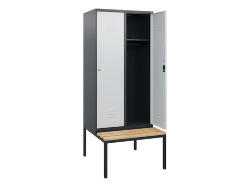 locker met bank,HxBxD 1950x800x815mm,2vak,vak B 400mm,cil.-slot