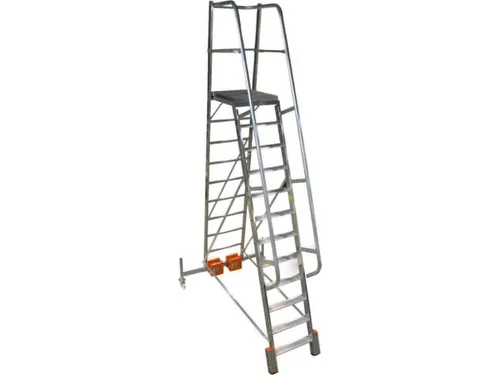 verrijdbare treden-platformladder,eenzijdig,12trede(n),stand H 2,75m