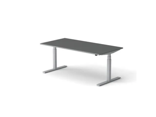 Elektrisch ihv bureau,HxBxD 650-1310x1800x900mm,blad donkergrijs