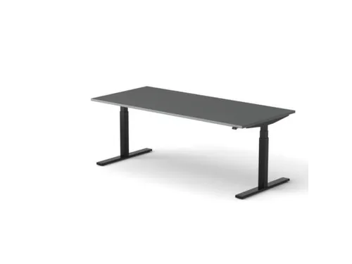 Elektrisch ihv bureau,HxBxD 650-1310x2000x900mm,blad donkergrijs
