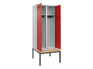 locker met bank,voor scheiding van kleding,HxBxD 2120x800x815mm,2vak - 1