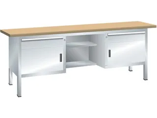 werkbank,HxBxD 840x2000x700mm,multiplexblad,draagverm. 1000kg,4voeten - 1