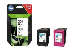 Hp 301 Inktcartridge Zwart + 3 Kleuren Origineel Combo 2-pack N9j72ae