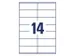 etiket Avery ILK 105x41mm 100 vel 14 etiketten per vel wit