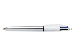 Balpen Bic 4kleuren shine medium zilver