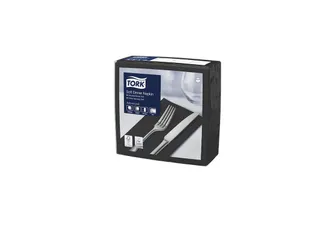 Tork 470251 Soft Dinnerservet 3-laags zwart 39x39cm - 1