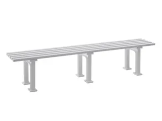 Kunststofbank 415x2000x370mm Zit H 415mm 5 Latten 3 Pootstellen Wit - 3